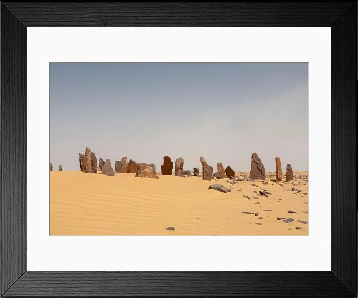 Framed Print : Original site in the Western desert of the Calendar Circle Nabta Playa, Nubian desert, Egypt Framed Print : Original site in the Western desert of the Calendar Circle Nabta Playa, Nubian desert, Egypt