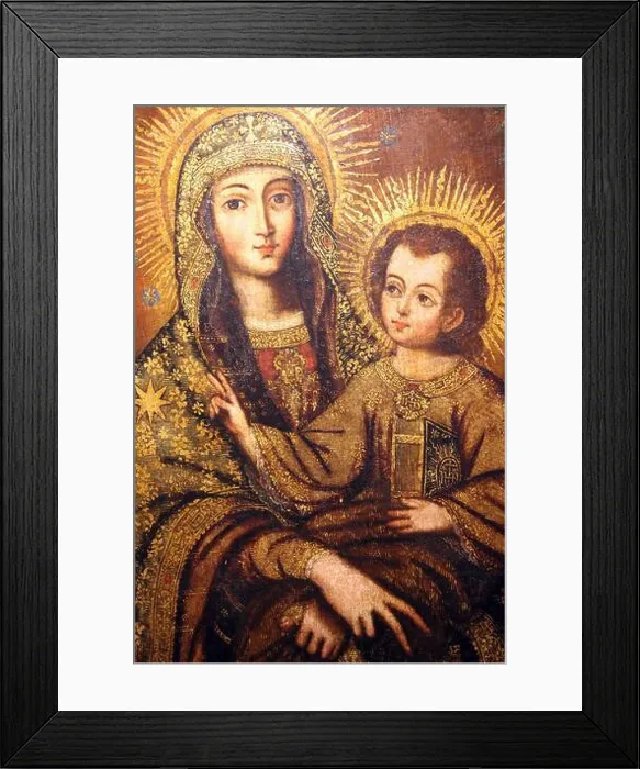 Framed Print : Peruvian Painting Of Madonna And Child Framed Print : Peruvian Painting Of Madonna And Child