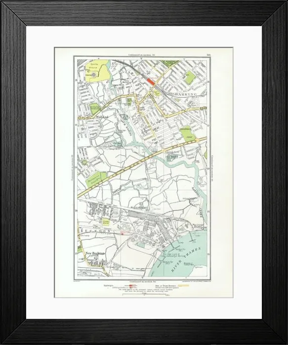 Framed Print : LONDON. Barking, Beckton, Cyprus, New Beckton, Wall End, 1933 vintage map Framed Print : LONDON. Barking, Beckton, Cyprus, New Beckton, Wall End, 1933 vintage map