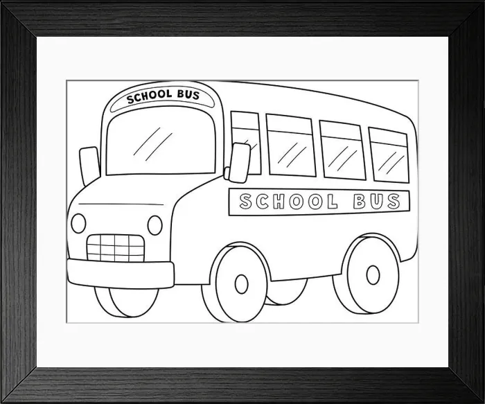 Framed Print : 100th Day Of School Bus Isolated Coloring Page Framed Print : 100th Day Of School Bus Isolated Coloring Page
