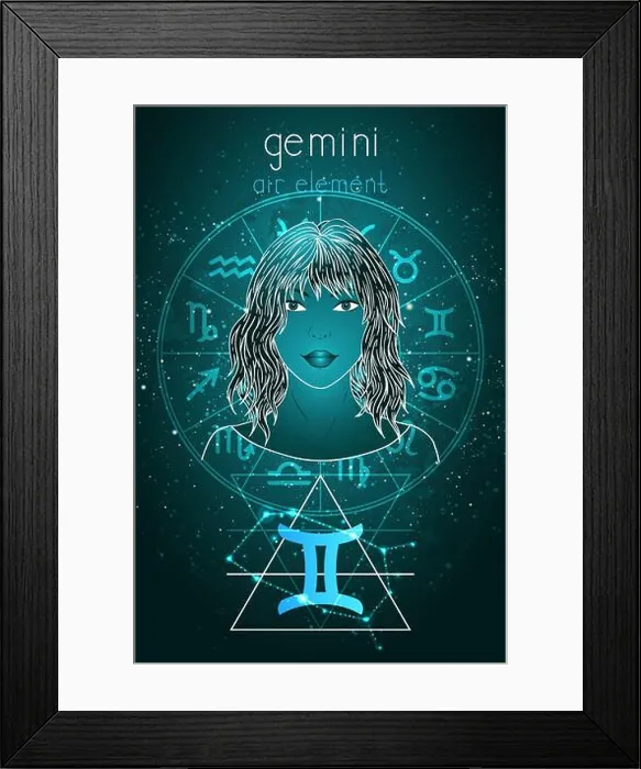 Framed Print : Vector illustration of Gemini zodiac sign Framed Print : Vector illustration of Gemini zodiac sign