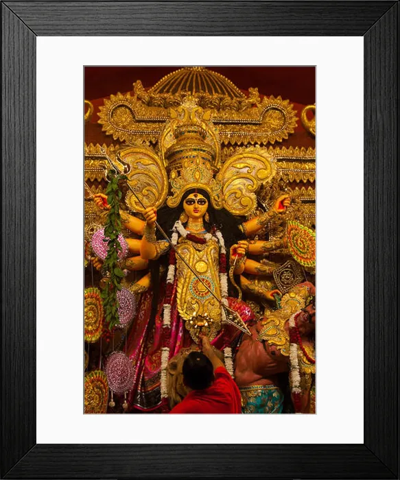 Framed Print : Statue of Durga maa during the Durga puja festival in Delhi, India Framed Print : Statue of Durga maa during the Durga puja festival in Delhi, India