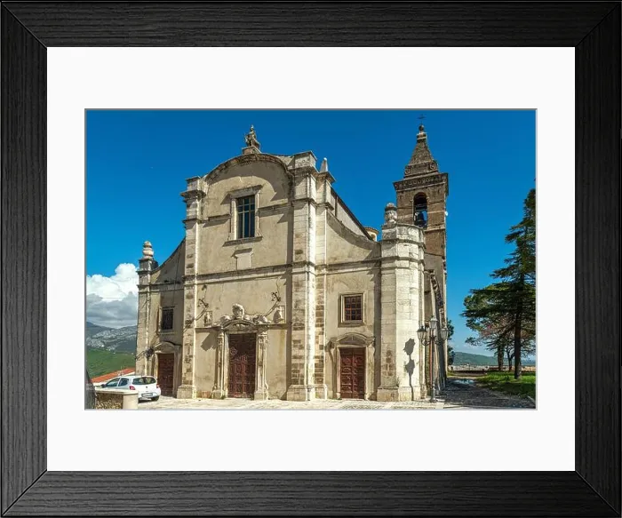 Framed Print : The church of Sant'Eustachio Martire is a Catholic church of Tocco da Casauria located in the historic center of Framed Print : The church of Sant'Eustachio Martire is a Catholic church of Tocco da Casauria located in the historic center of