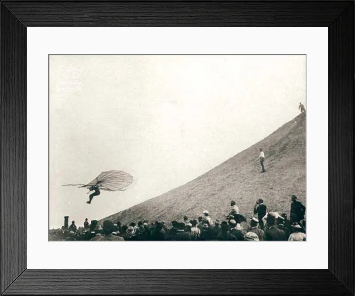 Framed Print : Lilienthal in flight Framed Print : Lilienthal in flight