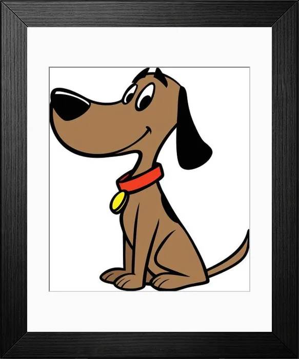 Framed Print : Dog with Collar- A Cartoon Illustration of a Dog with a collar Framed Print : Dog with Collar- A Cartoon Illustration of a Dog with a collar