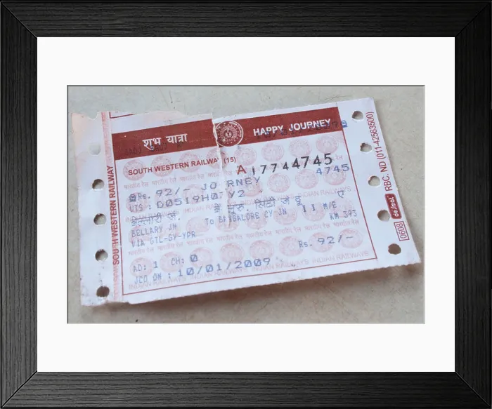 Framed Print : A train ticket for an Indian train Framed Print : A train ticket for an Indian train