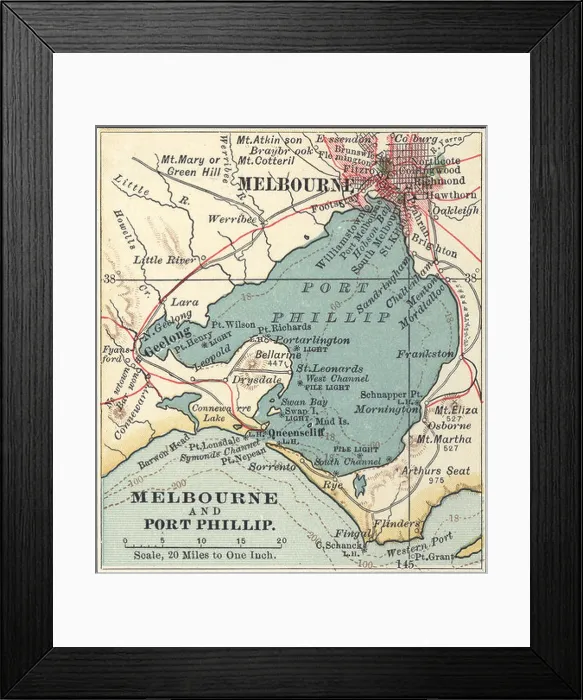 Framed Print : Map of Melbourne Framed Print : Map of Melbourne