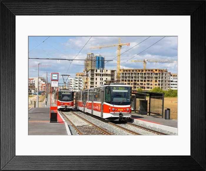 Framed Print : zastavka Holyně, sídliště Barrandov Framed Print : zastavka Holyně, sídliště Barrandov