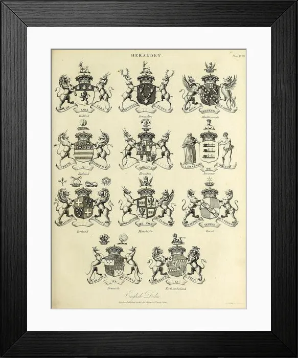 Framed Print : Royal armorial bearings Heraldry is a discipline relating to the design Framed Print : Royal armorial bearings Heraldry is a discipline relating to the design