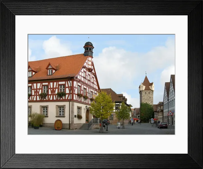 Framed Print : View over the Town of Herzogenaurach in Bavaria Framed Print : View over the Town of Herzogenaurach in Bavaria