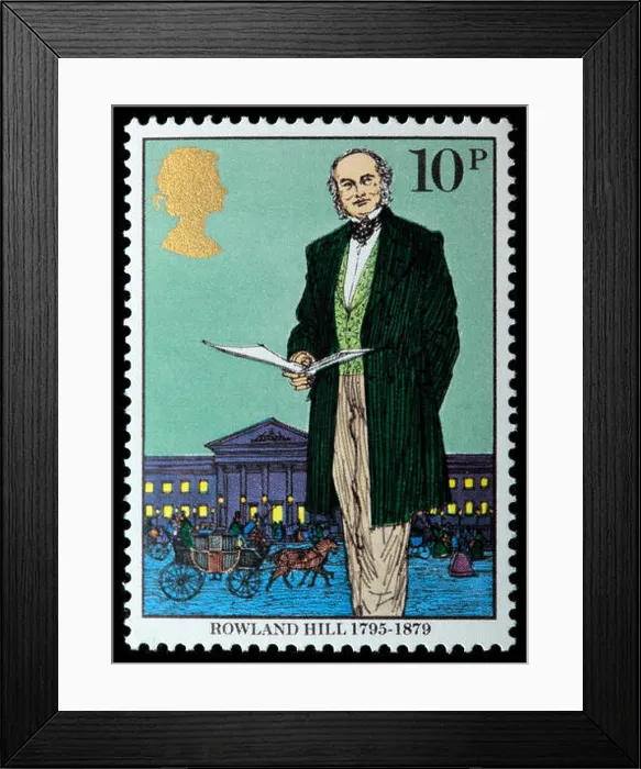 Framed Print : Sir Rowland Hill (1795-1879), English teacher, inventor, social reformer, postage stamp, UK, 1979 Framed Print : Sir Rowland Hill (1795-1879), English teacher, inventor, social reformer, postage stamp, UK, 1979