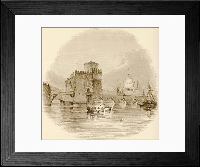 Framed Print : Bridge of the Euripus, from the North - Wordsworth Christopher - 1882 Framed Print : Bridge of the Euripus, from the North - Wordsworth Christopher - 1882