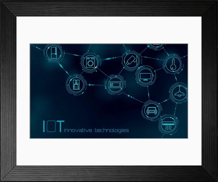 Framed Print : Internet of things icon innovation technology concept Framed Print : Internet of things icon innovation technology concept