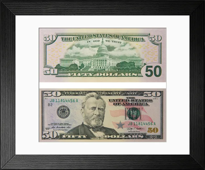 Framed Print : 50 fifty dollar bill note bill's note's dollars Framed Print : 50 fifty dollar bill note bill's note's dollars