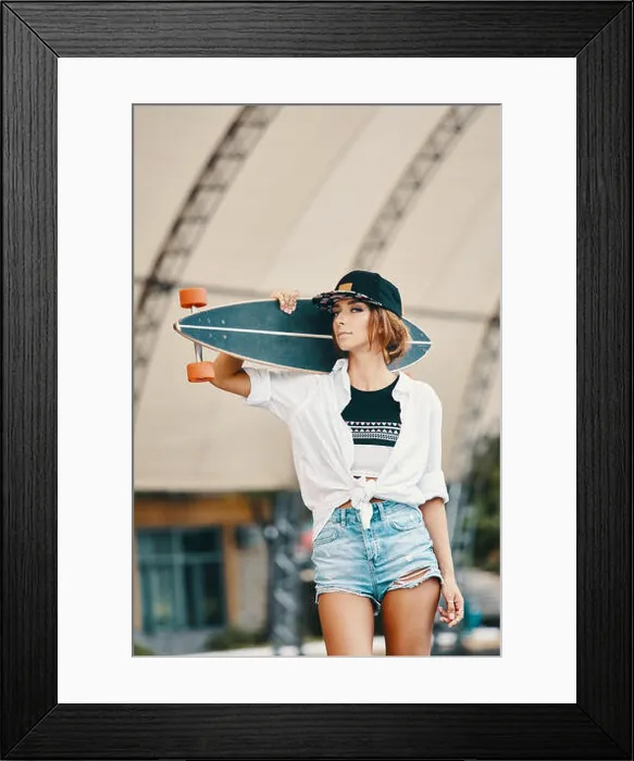 Framed Print : Stylish girl showing attitude close up portrait Framed Print : Stylish girl showing attitude close up portrait