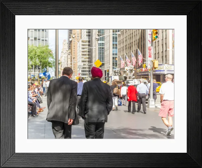 Framed Print : International Businessmen Walk Along Crowds, 6th Avenue, NYC Framed Print : International Businessmen Walk Along Crowds, 6th Avenue, NYC