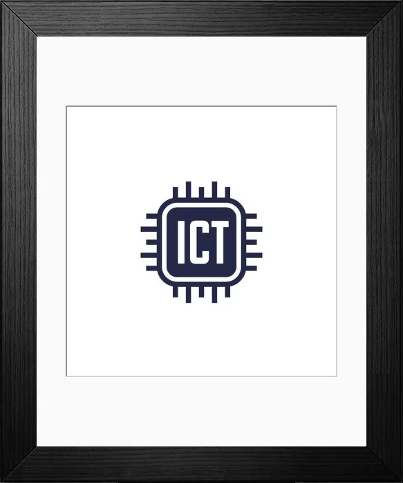 Framed Print : ICT icon Information and communications technology Framed Print : ICT icon Information and communications technology
