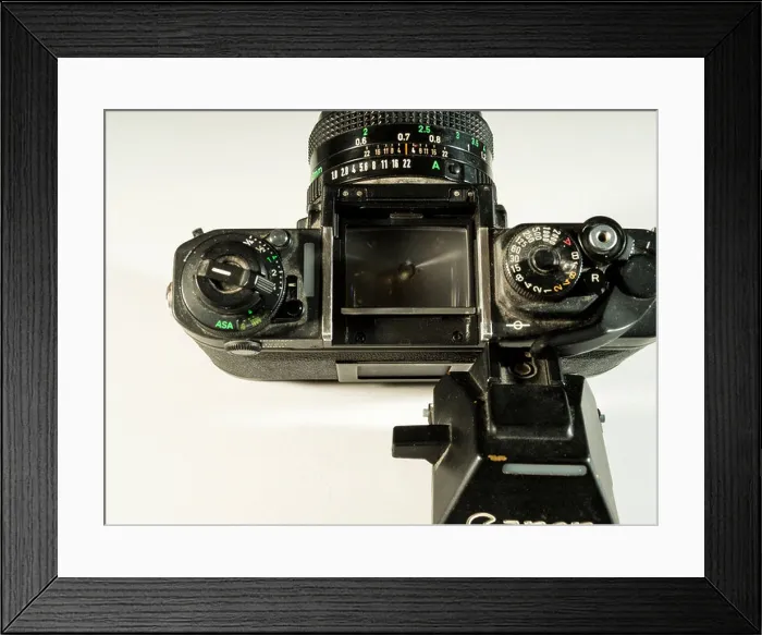 Framed Print : canon F1 1980s single lens reflex professional camera Framed Print : canon F1 1980s single lens reflex professional camera