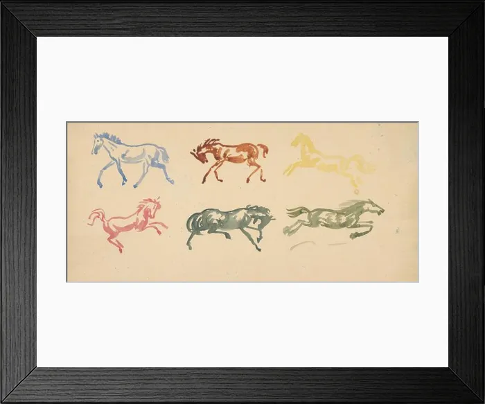 Framed Print : Sketch of galloping horses, 1940-1943