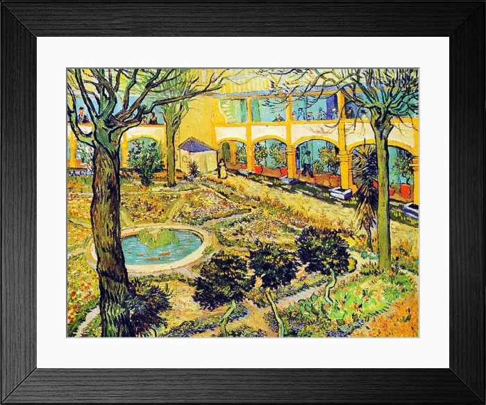 Framed Print : Vincent van Gogh, The Courtyard of the Hospital in Arles Framed Print : Vincent van Gogh, The Courtyard of the Hospital in Arles
