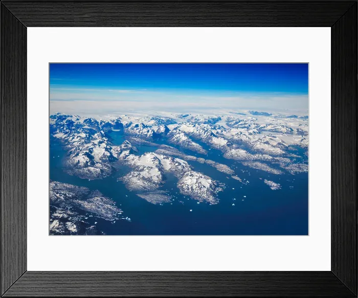 Framed Print : Aerial view of scenic Greenland Glaciers and icebergs Framed Print : Aerial view of scenic Greenland Glaciers and icebergs