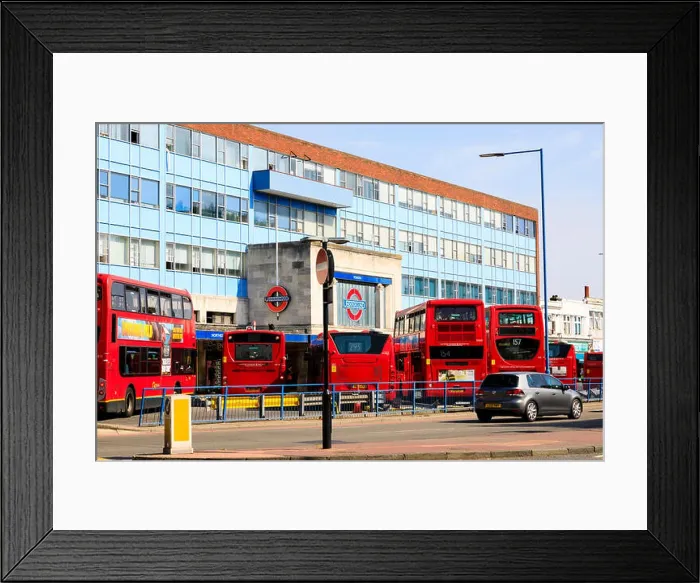 Framed Print : Morden Underground station and bus stop. London Framed Print : Morden Underground station and bus stop. London