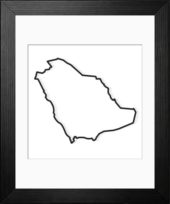 Framed Print : black outline of Saudi Arabia map vector illustration Framed Print : black outline of Saudi Arabia map vector illustration