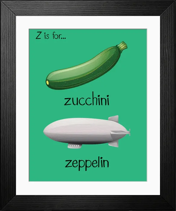 Framed Print : Two words begin with letter Z Framed Print : Two words begin with letter Z
