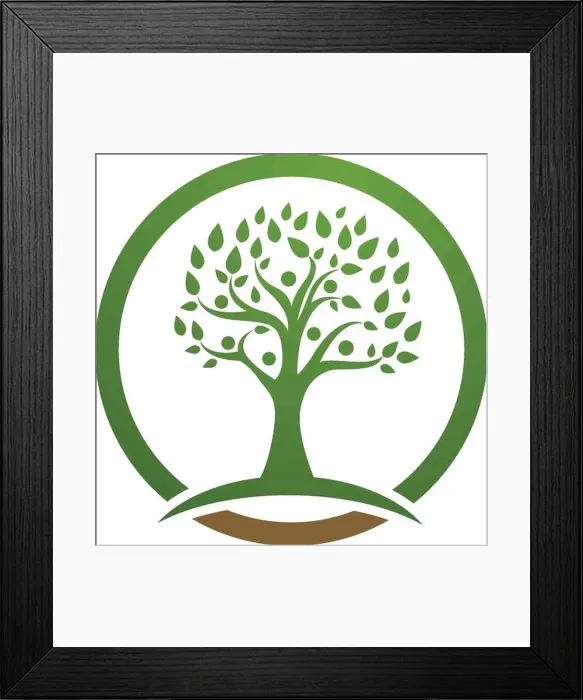 Framed Print : Tree green people identity card vector logo template Framed Print : Tree green people identity card vector logo template