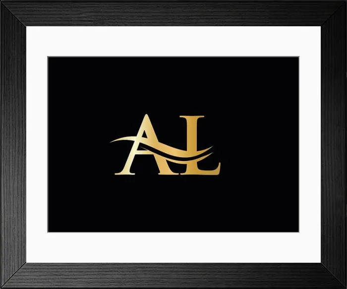 Framed Print : Initial AL letter linked logo vector template. Swoosh letter AL logo design. AL Logo design vector Framed Print : Initial AL letter linked logo vector template. Swoosh letter AL logo design. AL Logo design vector