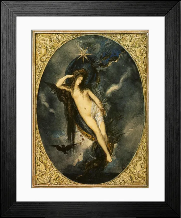 Framed Print : Gustave Moreau's Nyx, Night Goddess (1880) portrays the mythical figure of Nyx Framed Print : Gustave Moreau's Nyx, Night Goddess (1880) portrays the mythical figure of Nyx