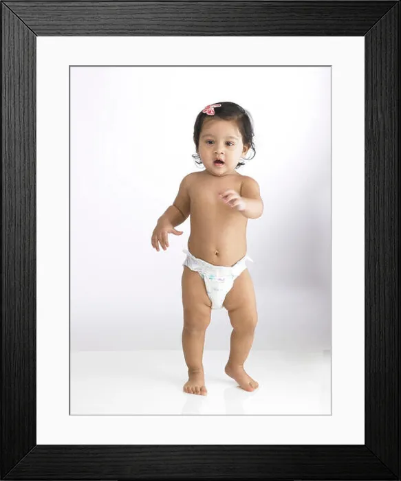 Framed Print : baby wearing diaper, baby in nappy, MR#702O Framed Print : baby wearing diaper, baby in nappy, MR#702O