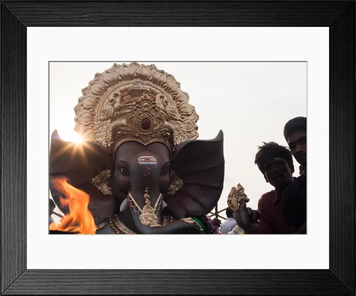 Framed Print : Ganesh Idol being worshiped before immersion Framed Print : Ganesh Idol being worshiped before immersion