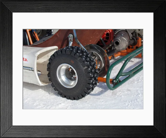 Framed Print : go-kart studded winter tyre, Finland