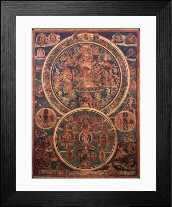 Framed Print : The Peaceful and Wrathful Deities of the Bardo refer to figures in Tibetan Buddhism Framed Print : The Peaceful and Wrathful Deities of the Bardo refer to figures in Tibetan Buddhism