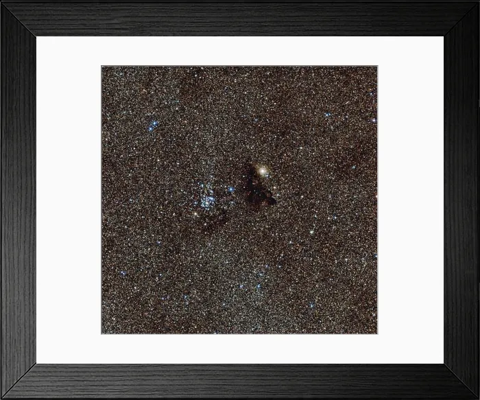 Framed Print : Star field with dark nebula and star cluster Framed Print : Star field with dark nebula and star cluster