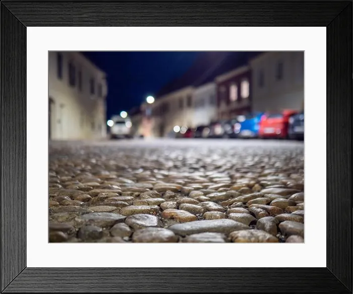 Framed Print : Medieval pavement made of Mur stones, Murnockerl, Bad Radkersburg, Styria, Austria Framed Print : Medieval pavement made of Mur stones, Murnockerl, Bad Radkersburg, Styria, Austria