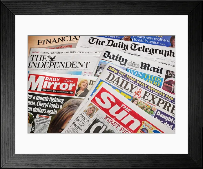 Framed Print : UK Newspapers Framed Print : UK Newspapers