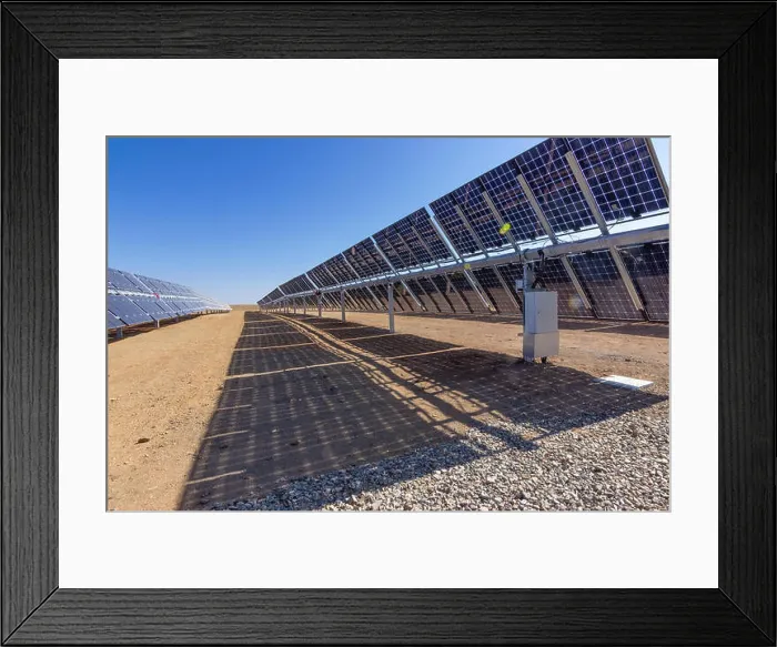 Framed Print : Bifacial solar energy modules at Solar Energy Plant in Atacama Desert Framed Print : Bifacial solar energy modules at Solar Energy Plant in Atacama Desert
