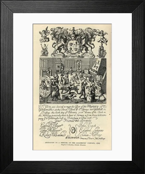 Framed Print : Inivitation to meeting of the goldsmiths company Framed Print : Inivitation to meeting of the goldsmiths company