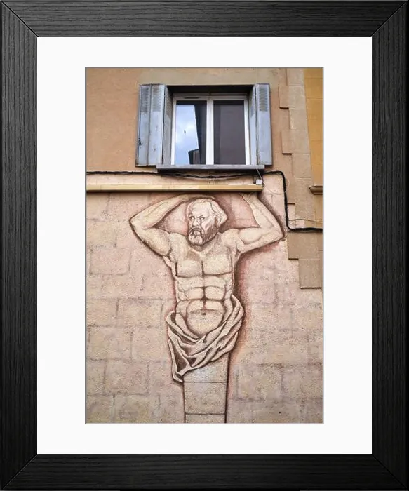 Framed Print : Paul Cezanne Mural outside the Mazarin Cinema in Aix en Provence France Framed Print : Paul Cezanne Mural outside the Mazarin Cinema in Aix en Provence France