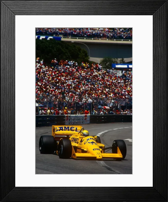 Framed Print : Ayrton Senna in his Lotus Honda at the Monaco GP 1987 Framed Print : Ayrton Senna in his Lotus Honda at the Monaco GP 1987