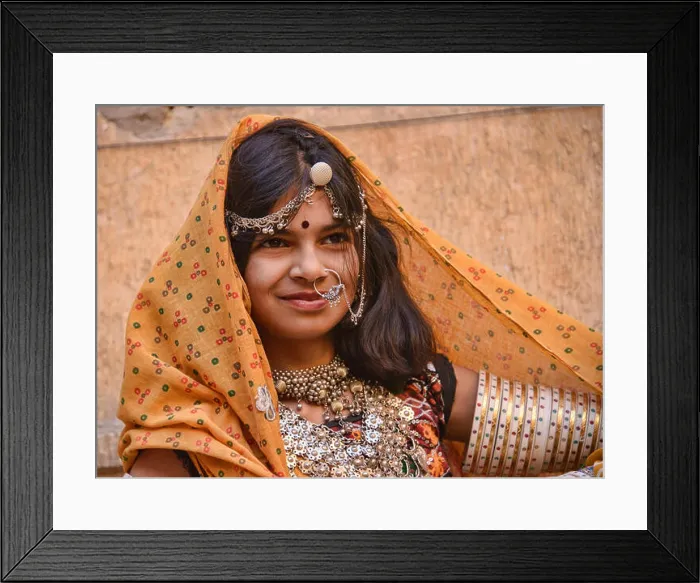 Framed Print : Portrait Maharani in Jaisalmer, Rajasthan, India Framed Print : Portrait Maharani in Jaisalmer, Rajasthan, India