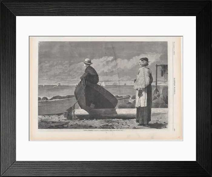 Framed Print : 'Dad's Coming!' - Drawn by Winslow Homer (Harper's Weekly) Framed Print : 'Dad's Coming!' - Drawn by Winslow Homer (Harper's Weekly)