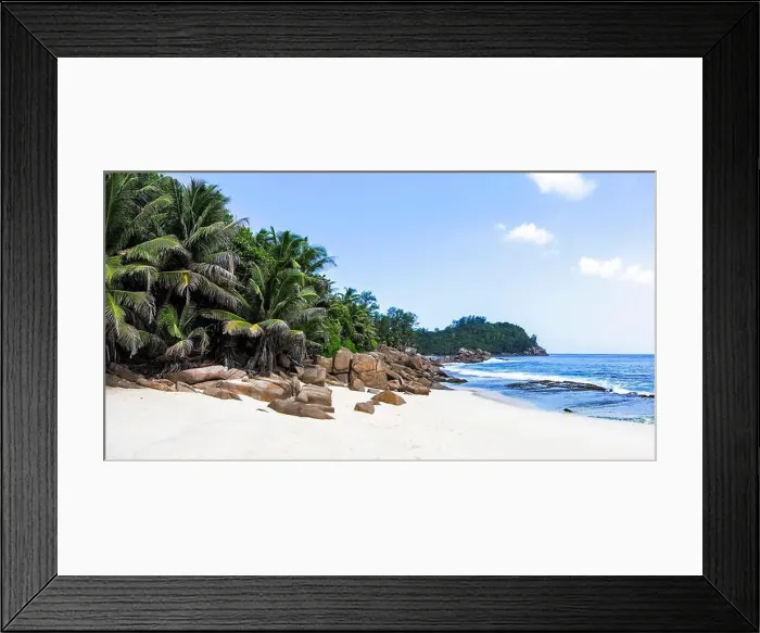 Framed Print : Seychelles, Mahe - Anse Bazarca Beach Framed Print : Seychelles, Mahe - Anse Bazarca Beach