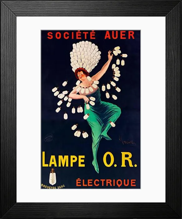 Framed Print : Old advertising poster - O.R. lamp ELECTROTRIQUE - vintage poster by Leonetto Cappiello Framed Print : Old advertising poster - O.R. lamp ELECTROTRIQUE - vintage poster by Leonetto Cappiello