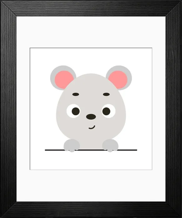 Framed Print : Cute little mouse head with closed eyes Framed Print : Cute little mouse head with closed eyes