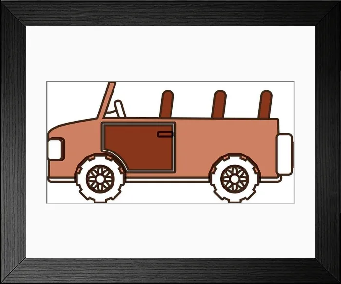 Framed Print : safari vehicle vector illustration Framed Print : safari vehicle vector illustration