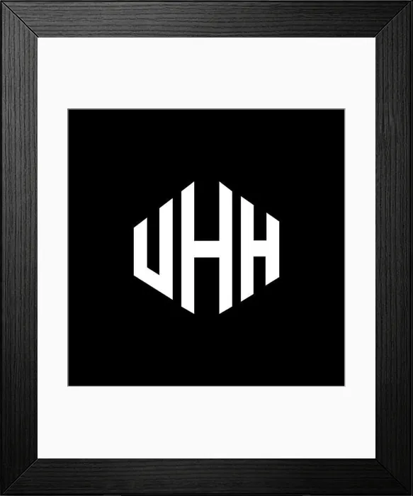 Framed Print : UHH letter logo design with polygon shape Framed Print : UHH letter logo design with polygon shape