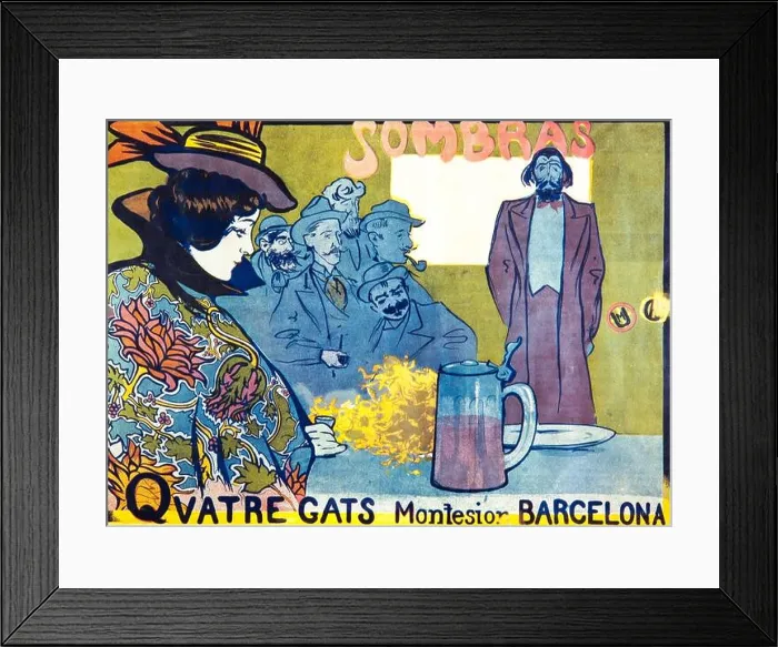 Framed Print : Cartel modernista. Quatre gats, 1899. Colección privada. Author: RAMON CASAS Framed Print : Cartel modernista. Quatre gats, 1899. Colección privada. Author: RAMON CASAS